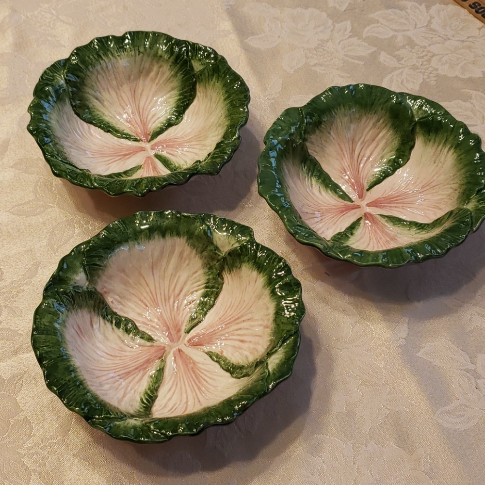 Vintage Fitz & Floyd Cabbage Leaf Serving bowls
